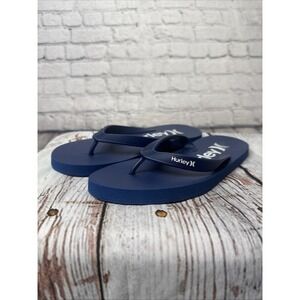 Hurley Signature Men's Blue & White Flip Flops Thong Sandals Size : 11
